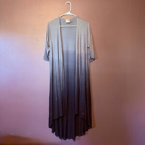 Vocal USA grey ombré rhinestone duster